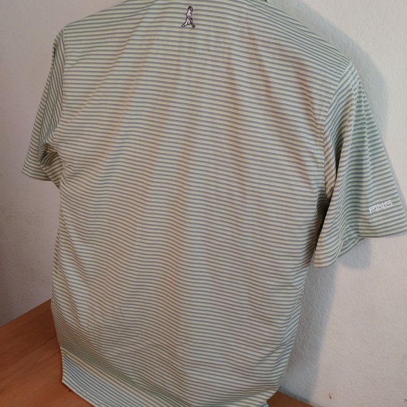 Mens Ping Performance Polo Golf Shirt Lime Green L - Picture 6 of 7